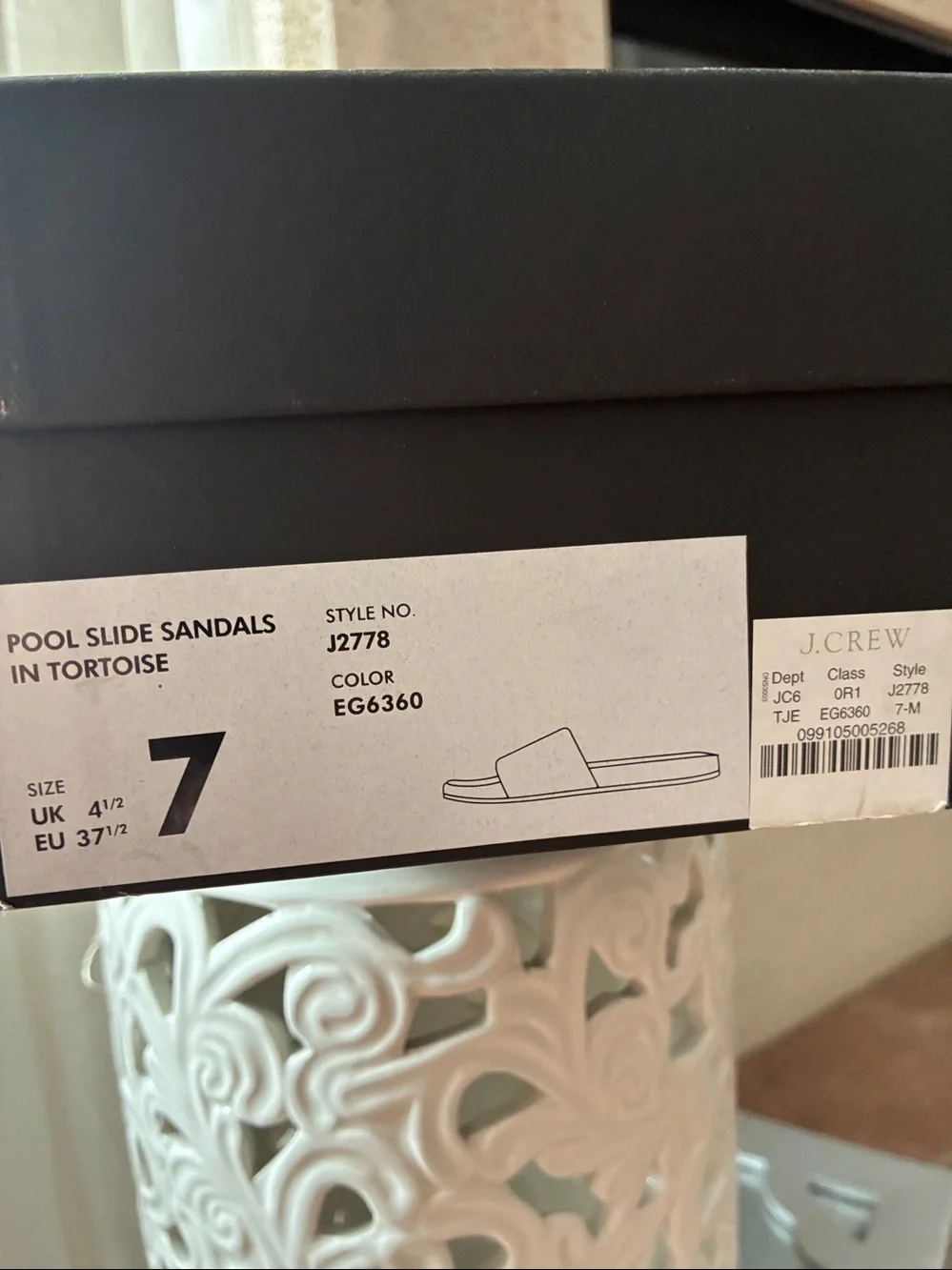 J. Crew Brown and Black  Tortoise Pool Slide Sandals